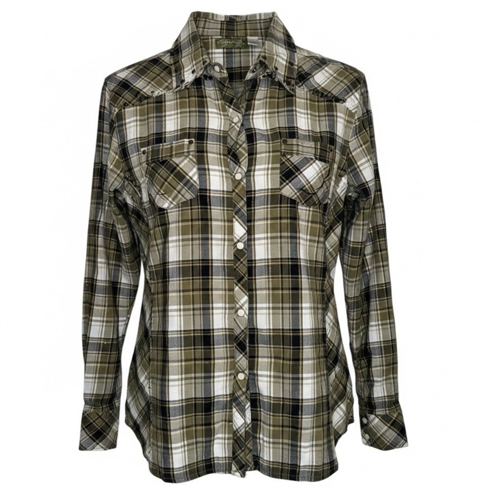 Cowgirl Up Studded Plaid‎ Western Snap Shirt | Cowgirl Y2K